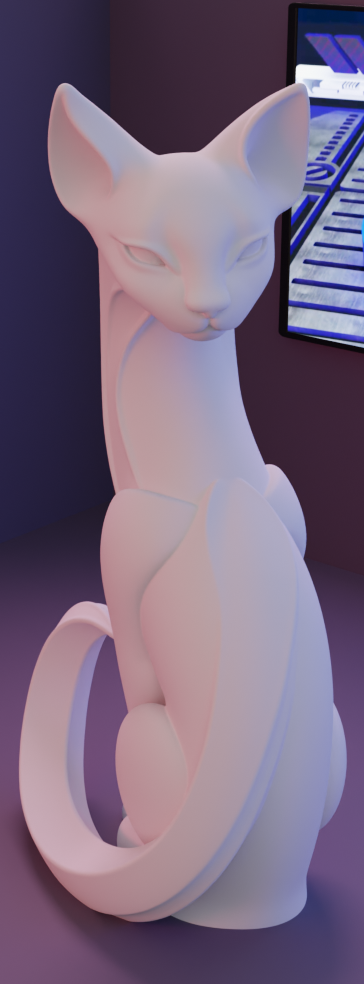 Modern Cat Statue. 3.5 inches high